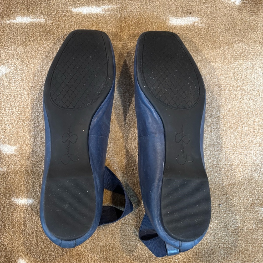 Jessica Simpson Leather Flats w/Elastic Ankle Strap - Picture 8 of 8